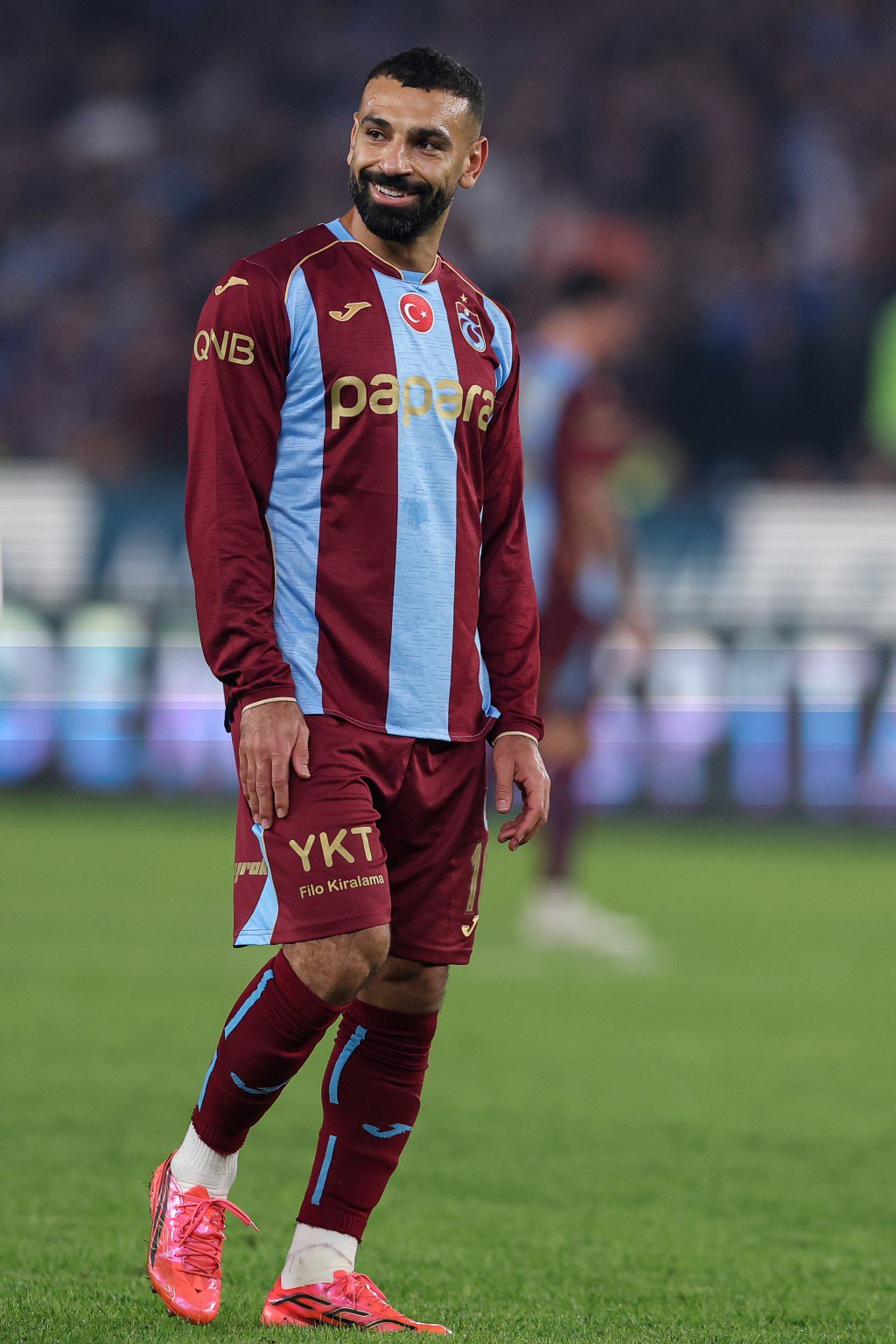Mohamed Salah of Trabzonspor reacts during a match.