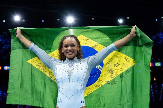 A brasileira Rebeca Andrade é tricampeã mundial de Salto -  (crédito: MeloGym/CBG)