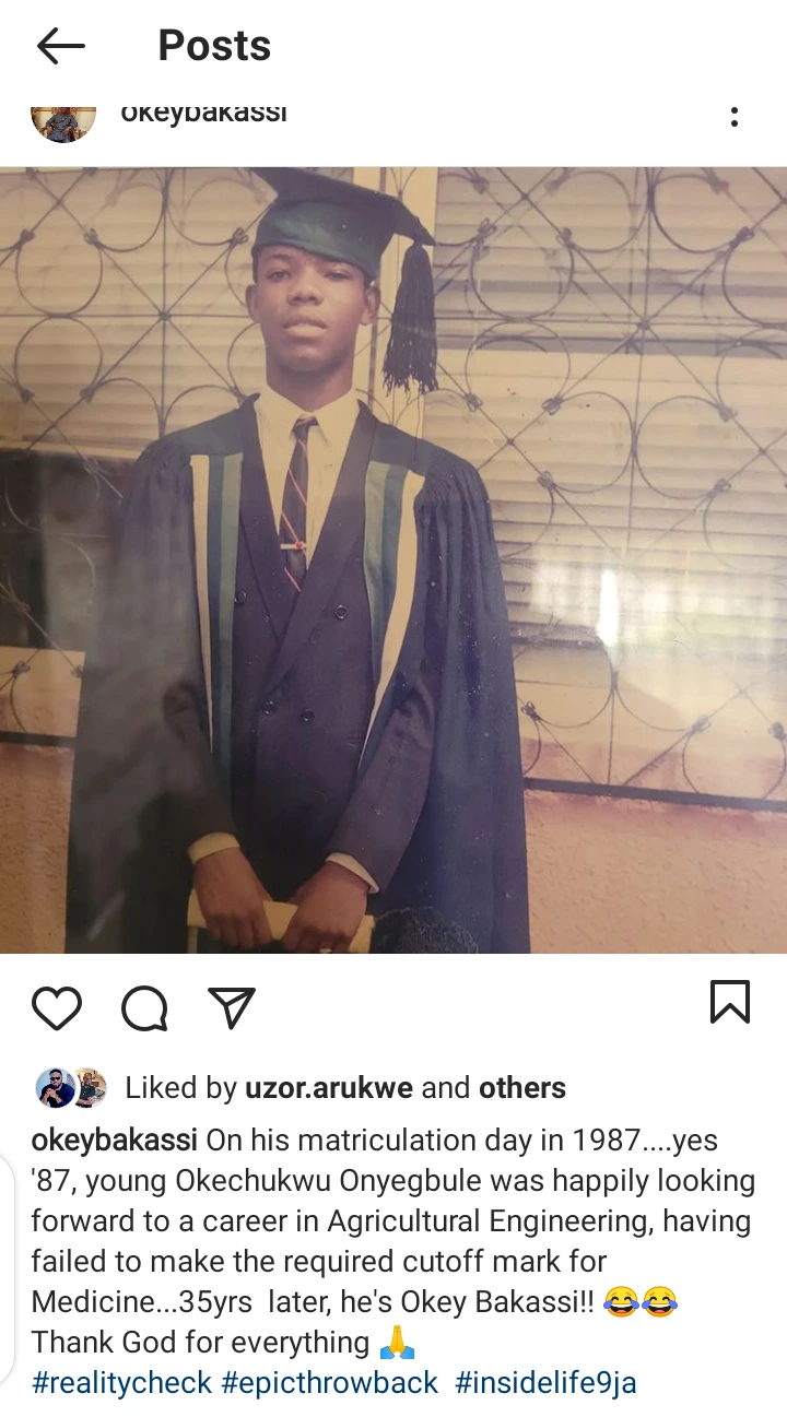 Reactions As Okey Bakassi Shares A Photo He Took 35 Years Ago During His Matriculation  7d5b0c6fd272489388c116a8a7b62c11?quality=uhq&format=webp&resize=720