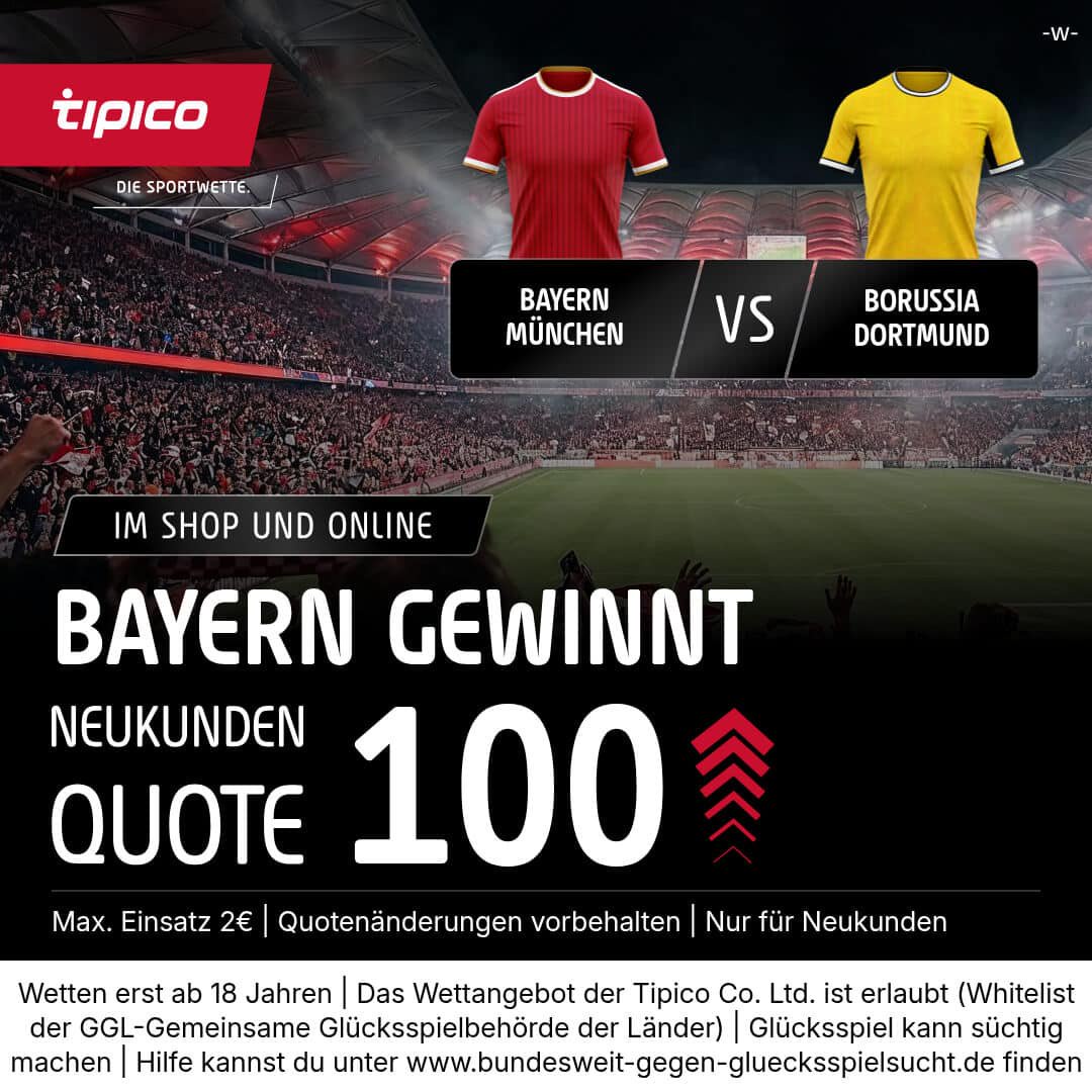 Bayern BVB TV live Wetten