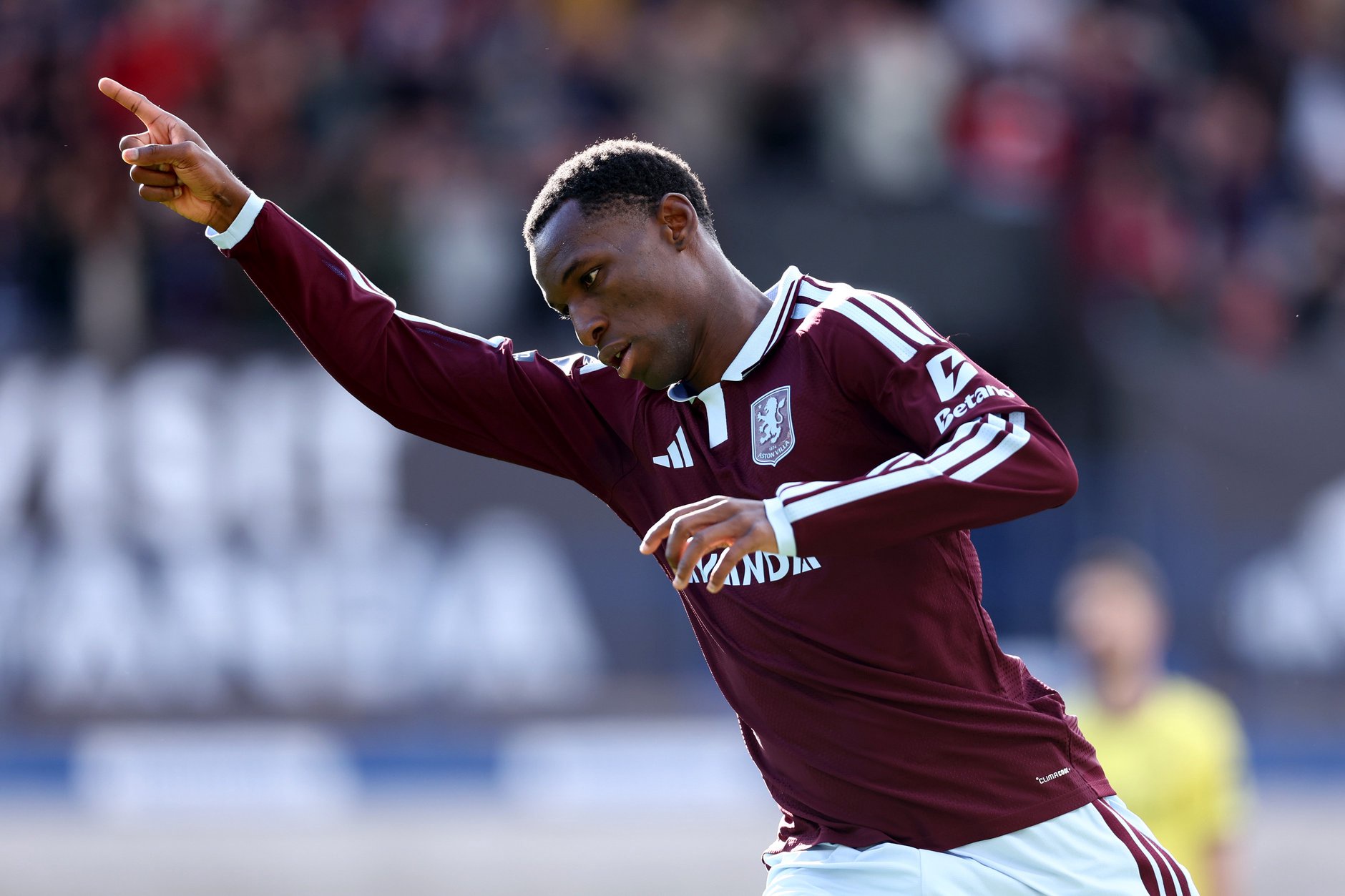 Nicolas Jackson scores for Aston Villa against Brentford in the Premier League.
