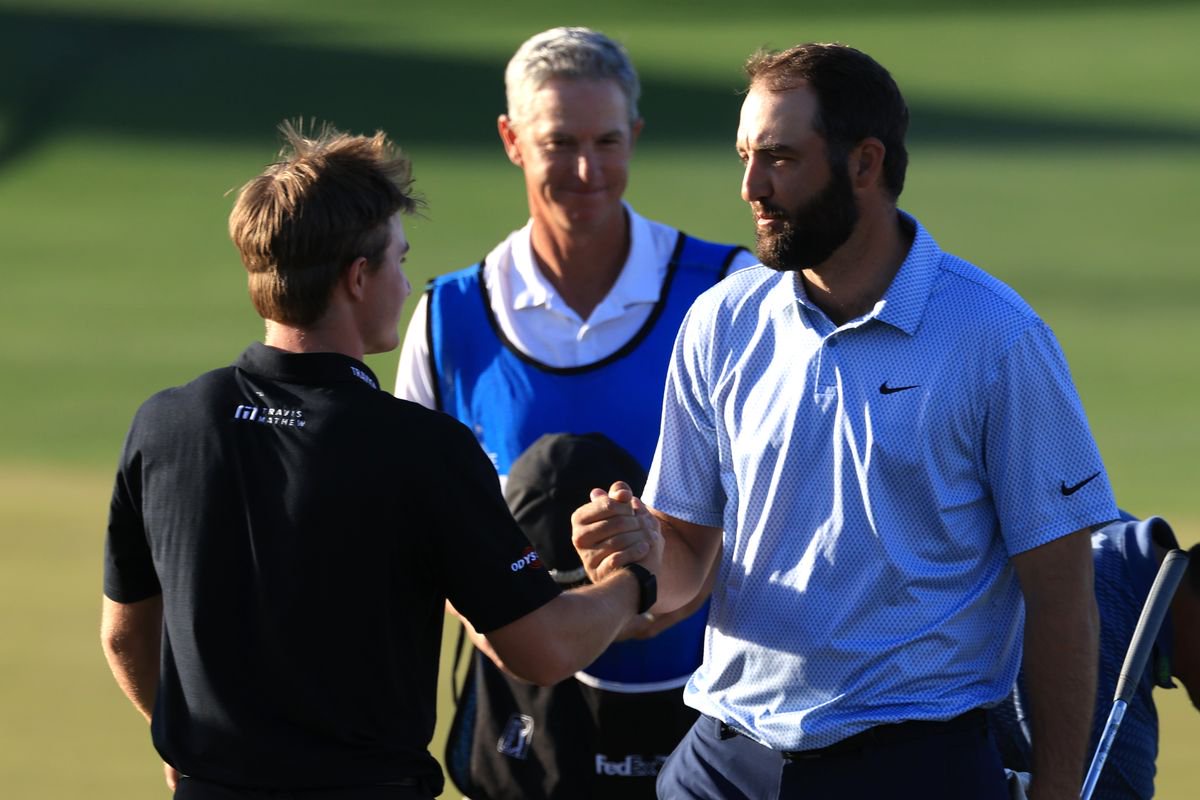 Blades Brown played alongside Scheffler during the final round of then American Express tournament