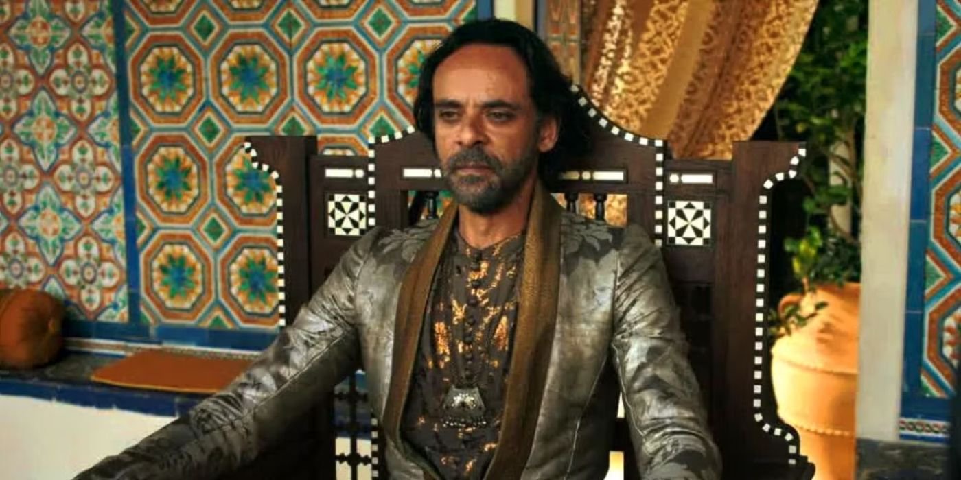 Prince Doran Martell sitting in his chair in Game of Thrones.