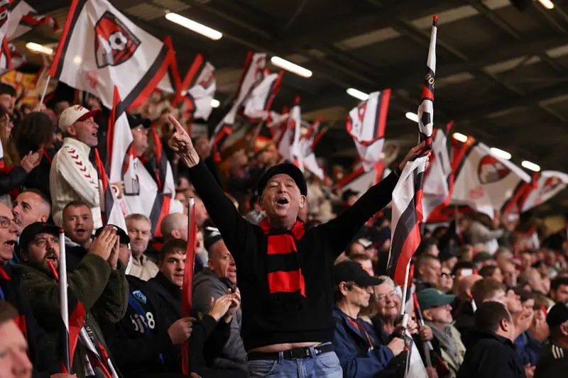 Bournemouth fans before their Europa League tie against Sturm Graz