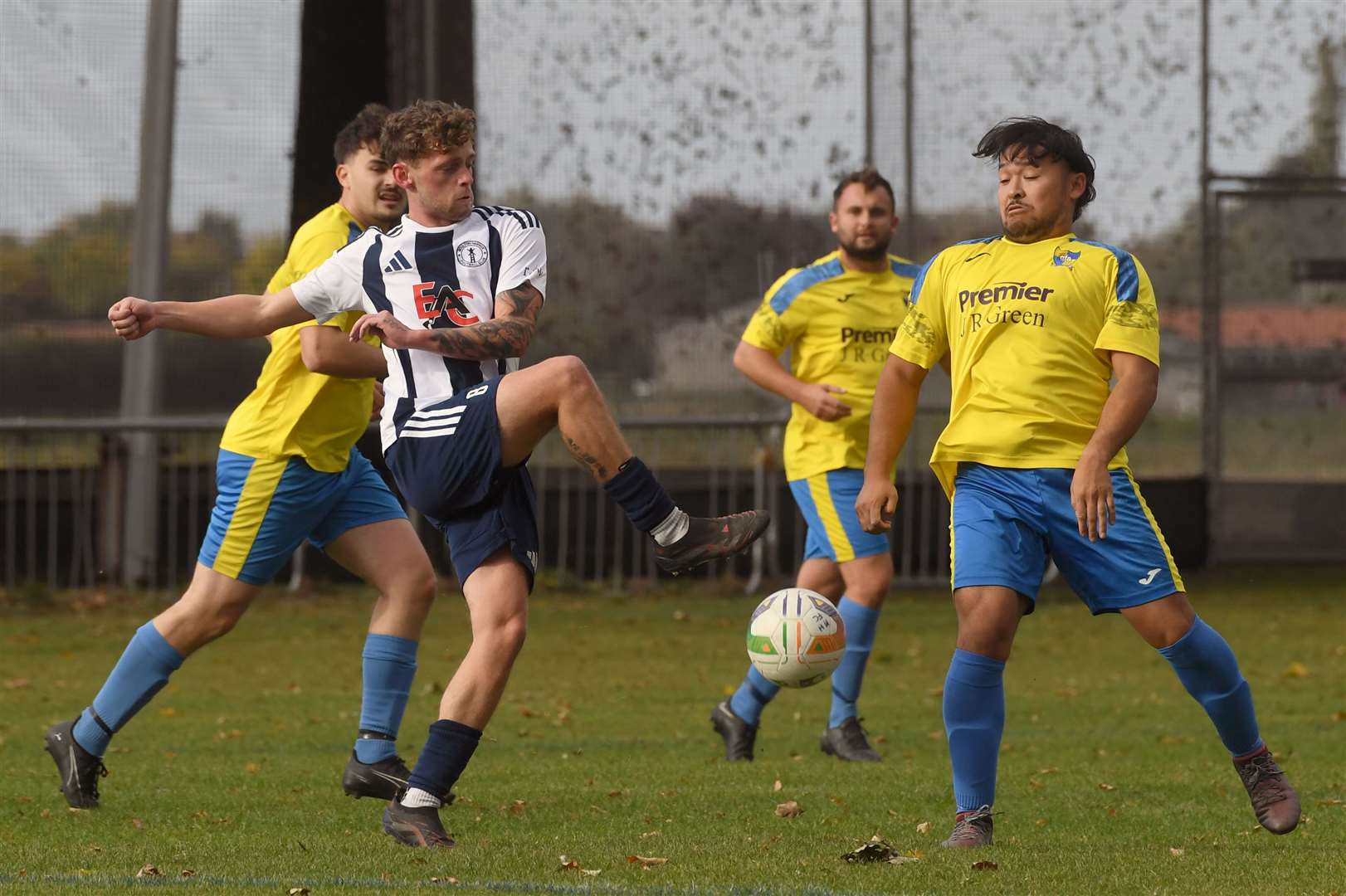 Action from Moulton Harrox's home defeat to Sawtry. Photo: Chris Lowndes