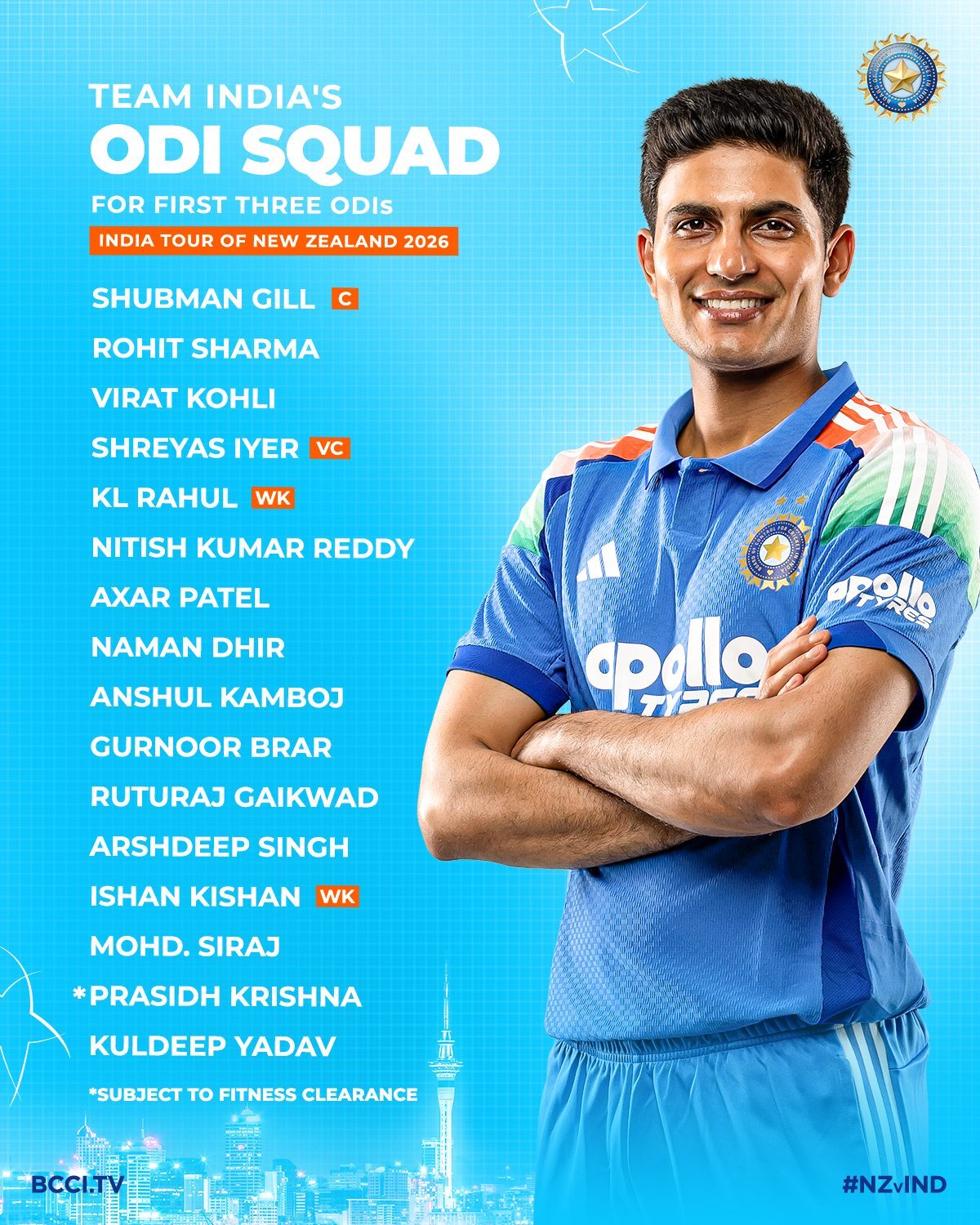 India Squad for 2 Test Match 