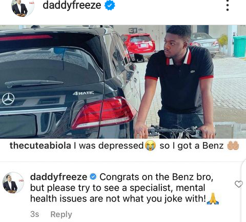 Daddy Freeze Reacts After Comedian, Cute Abiola said he Bought his Benz Because he was Depressed.  7e7d4e906fc04ca388211552848e51c3?quality=uhq&resize=720