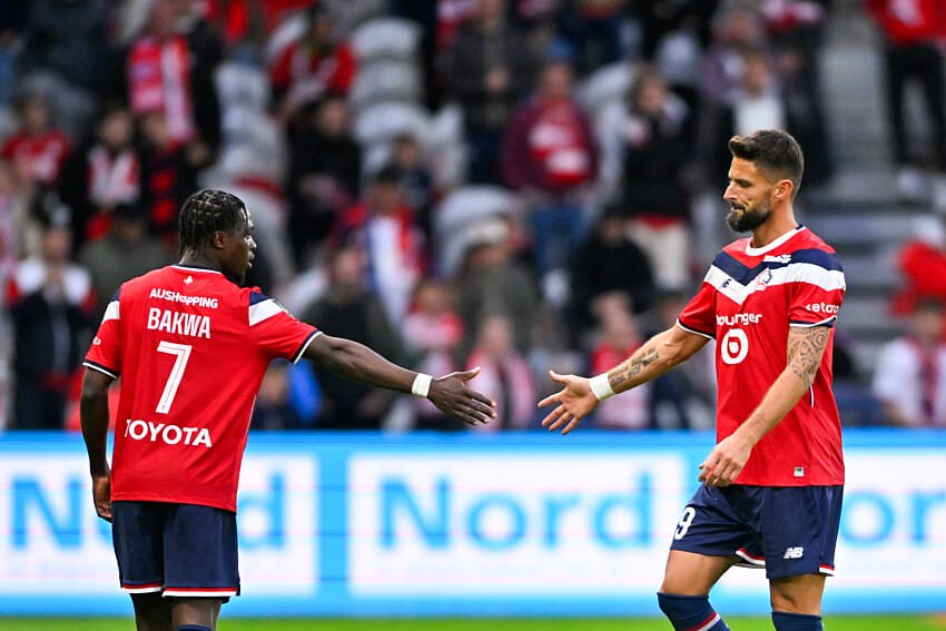 Dilane Bakwa et Olivier Giroud (LOSC)