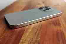 iPhone 15 Pro showing the titanium back.
