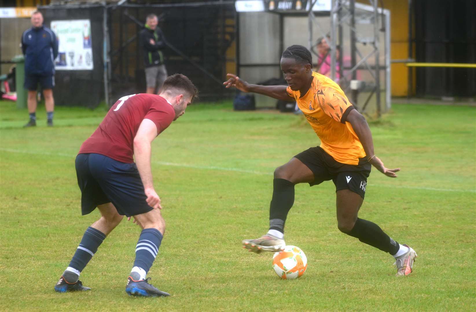 Flo Tsaguim netted a brace as March Town went to the top of the Thurlow Nunn Premier Division this evening.