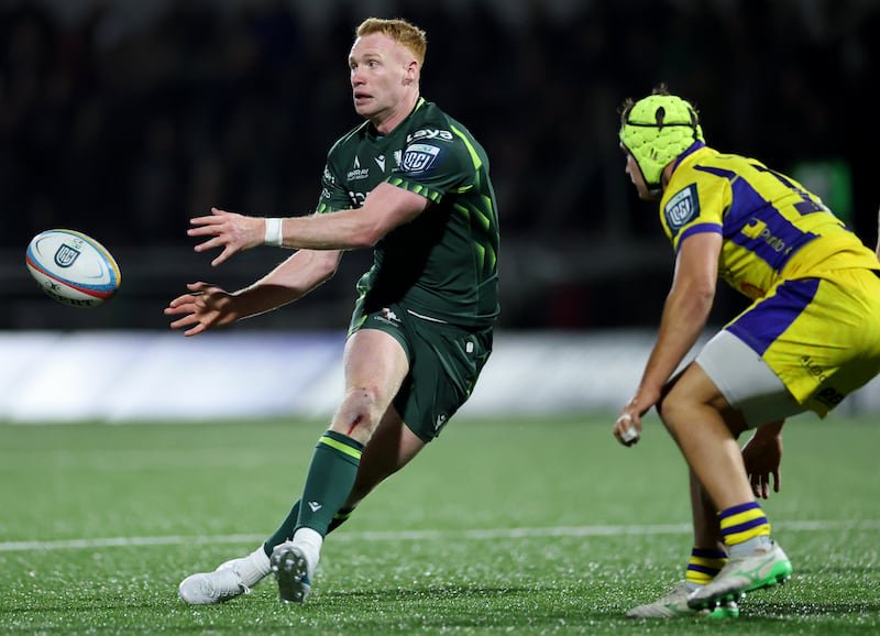 Connacht's Ciarán Frawley in action against Zebre. Photograph: James Crombie/Inpho