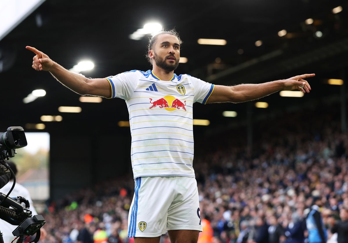 Dominic Calvert-Lewin of Leeds United celebrates scoring his team’s first goal during the Premier League 2026/27 match between Leeds United and Manchester United at Elland Road