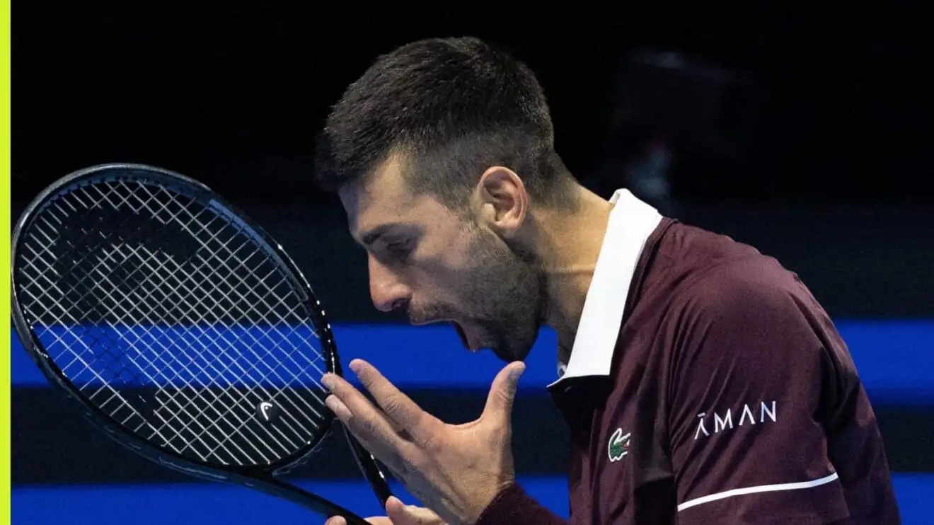 Pictured: Novak Djokovic loses his temper at the Basel Open