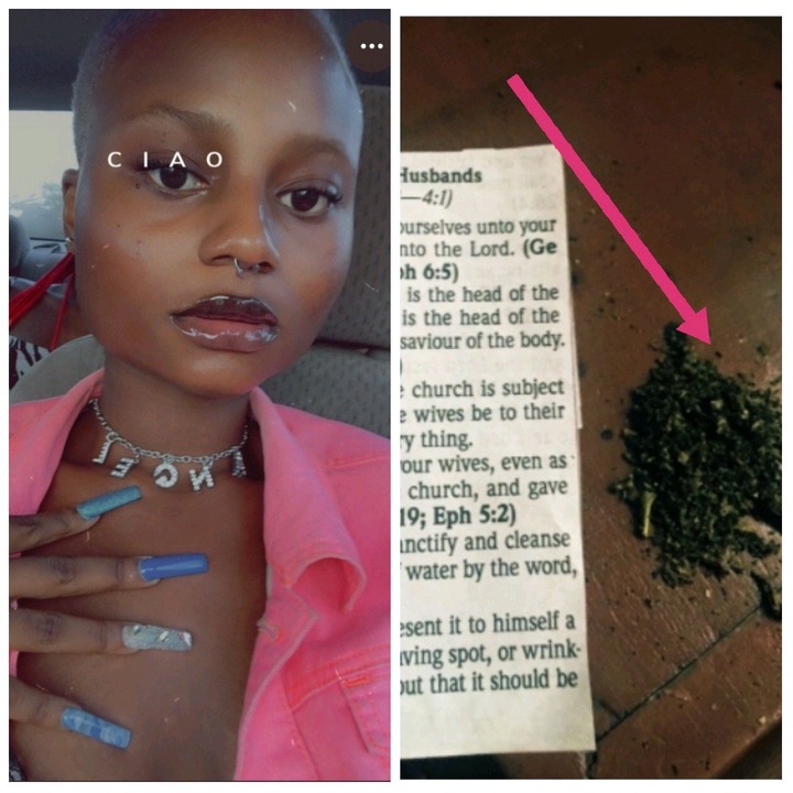 End Time: Beautiful Lady Smoke weed With The Bible (photos)