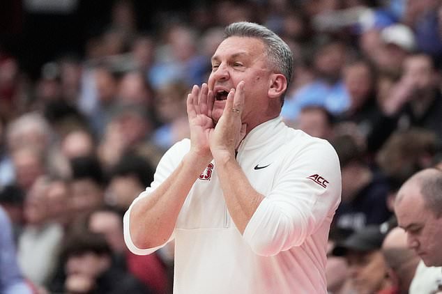 FILE - Stanford head coach Kyle Smith during an NCAA college basketball game against North Carolina in Stanford, Calif., Wednesday, Jan. 14, 2026. (AP Photo/Jeff Chiu,File)
