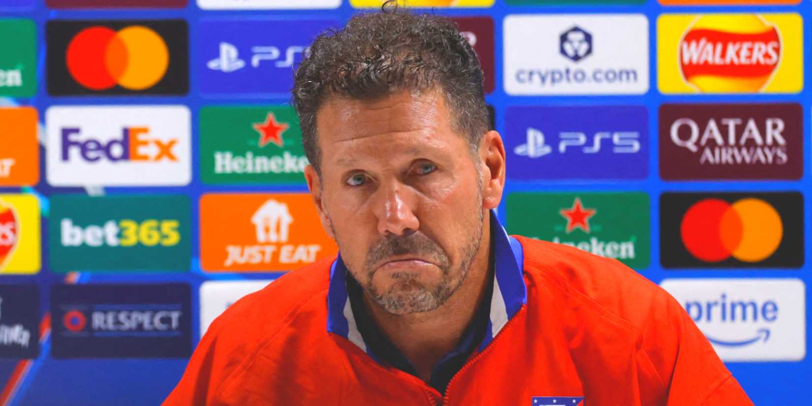 Atletico Madrid coach Diego Simeone during a press conference
