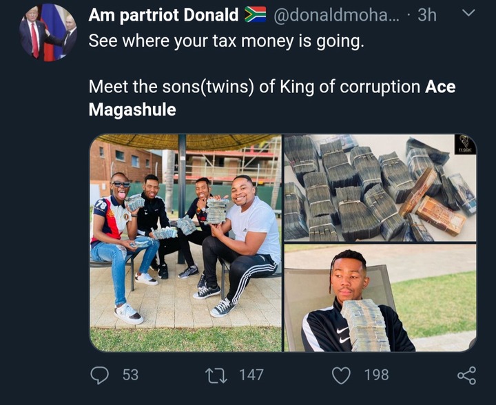 "Ace Magashule's Sons Flaunting Looted Funds" Man ...