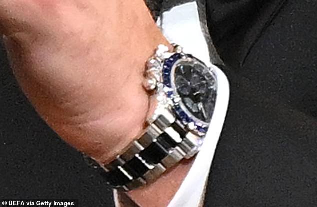 Kane wore a rare Rolex Daytona - said to be worth around £1m - at the ceremony