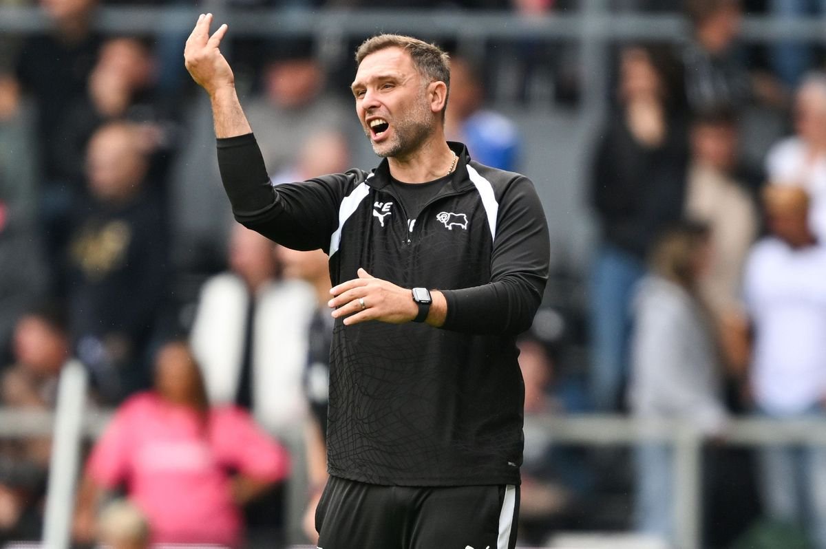 Manager John Eustace of Derby County