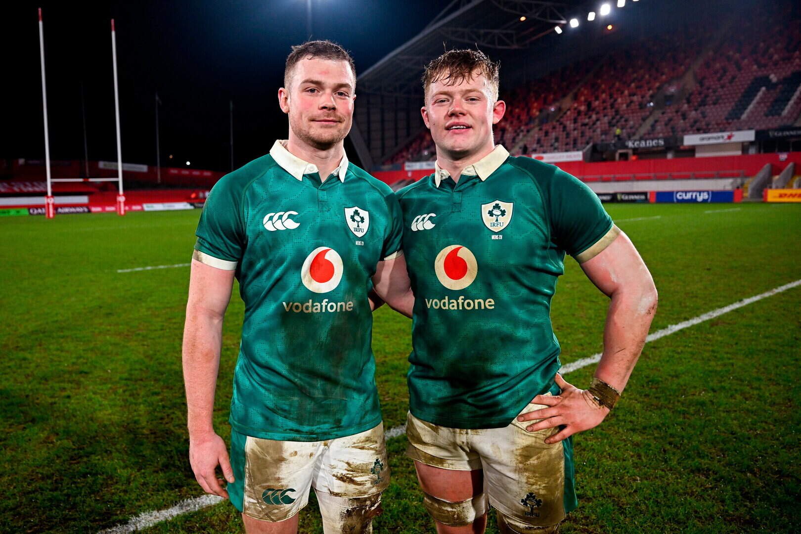 Brothers Zac (left) and Bryn Ward after the Ireland XV defeat to England ‘A’ at Thomond Park in February