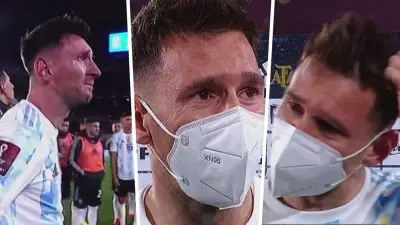 Messi Cries After He Broke Pele's Goalscoring Record 