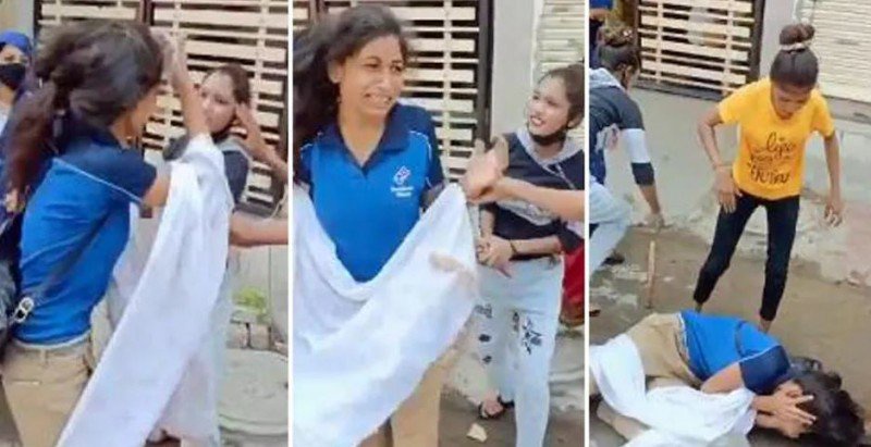VIDEO: इंदौर में पिंकी गैंग का आतंक, लड़की को रोककर चलाए लात-घूंसे और डंडे से पीटा