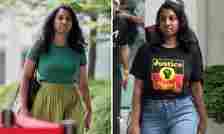Annamalai Kokila Parvathi, 35, who allegedly organised the procession in February with two others to show support for the Palestinian cause, is currently on $5,000 bail. Photos: The Straits Times