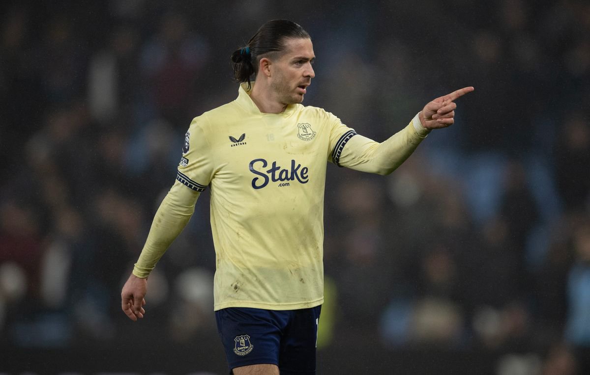 Jack Grealish of Everton during the Premier League match between Aston Villa and Everton at Villa Park