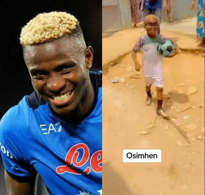 Reactions As Victor Osimhen Gifts A Young Boy N2.5Million After Dressing Like Him In Viral Video