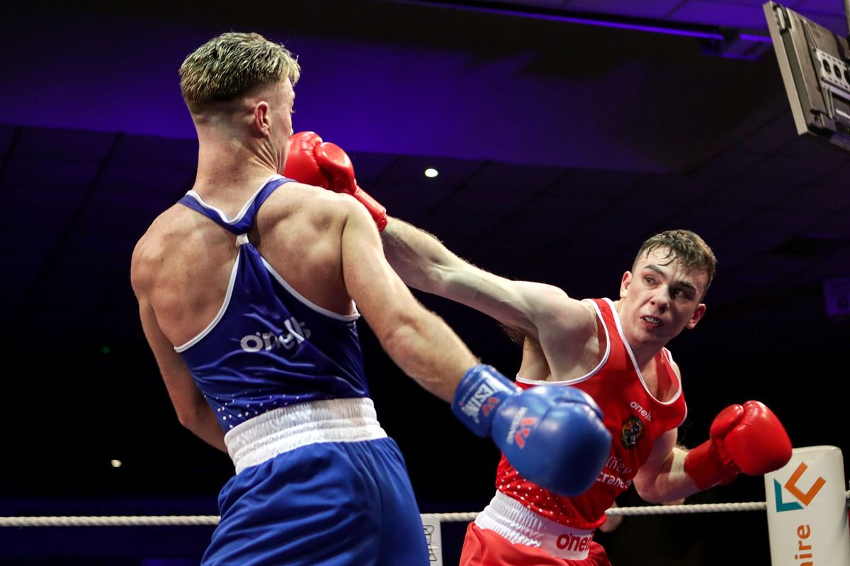 Kieran Molloy and Paddy Donovan fighting in the 2019 National Elite Championship Finals