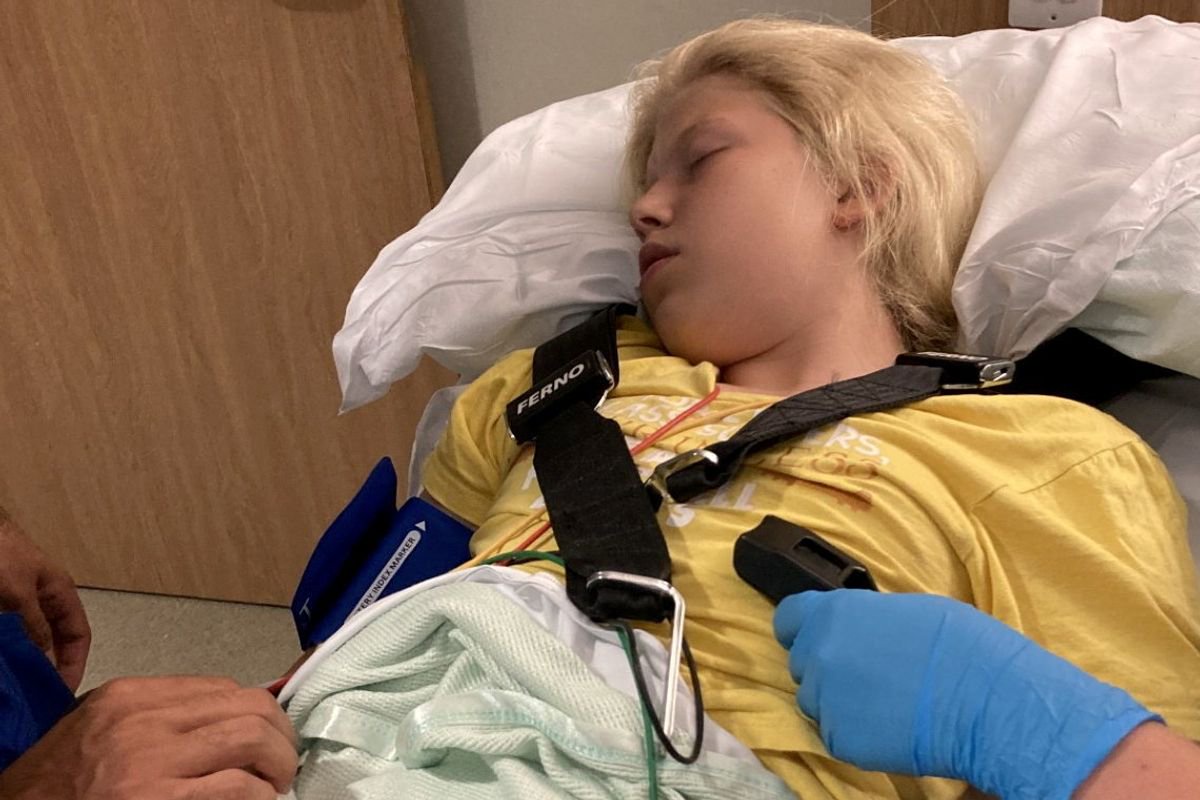Matilda Stacey in hospital