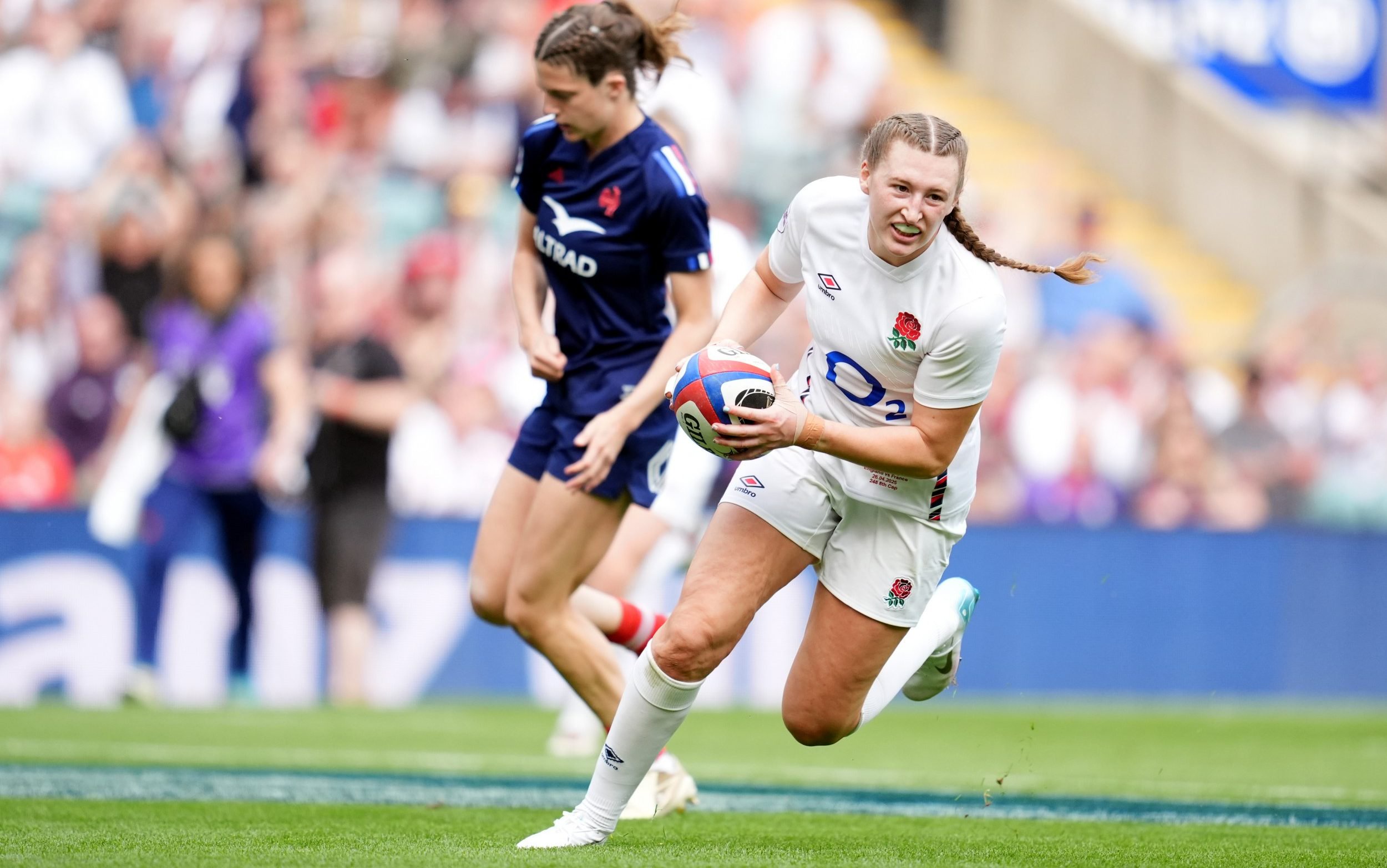 Emma Sing in action for England