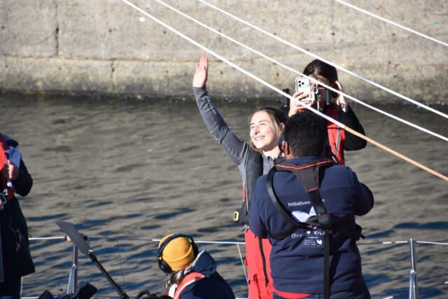 La skippeuse de 25 ans, Violette Dorange, déjà championne à l’applaudimètre. (© Le Pays Malouin / B.R.)