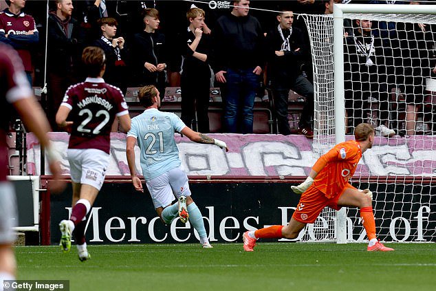 Fink found the net for Dundee at Tynecastle on league duty on September 6