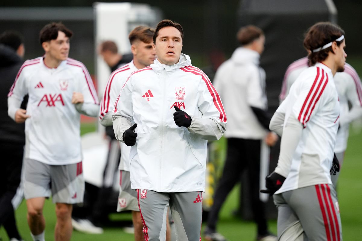 Liverpool's Federico Chiesa during a training session at the AXA Training Centre, Liverpool.

Picture date: Monday October 19, 2026. PA Photo. Photo credit should read: Nick Potts/the Press Association

RESTRICTIONS: Use subject to restrictions. Editorial use only, no commercial use without prior consent from rights holder.