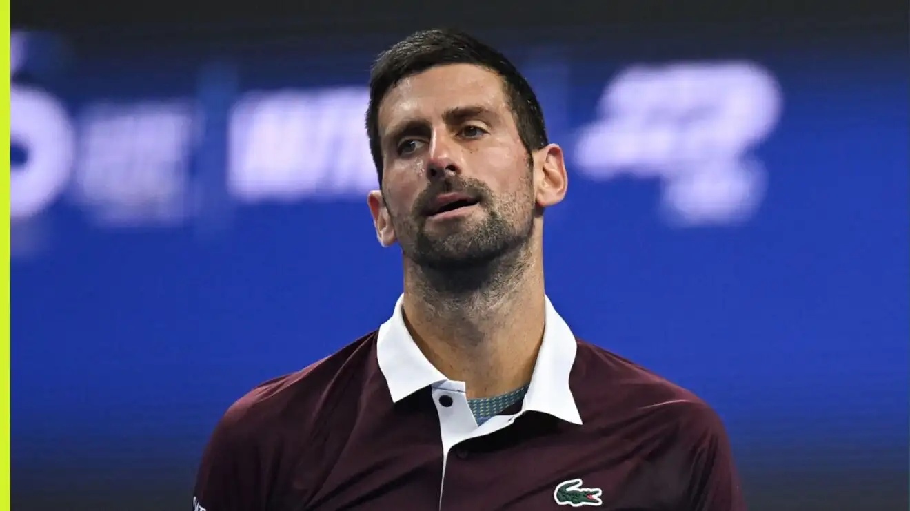 Pictured: Novak Djokovic during his match