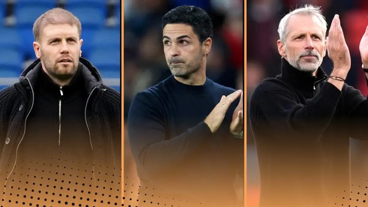 Fabian Hurzeler, Mikel Arteta and Marco Rose