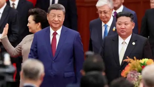 زعيم كوريا الشمالية مع الرئيس الصيني في بكين