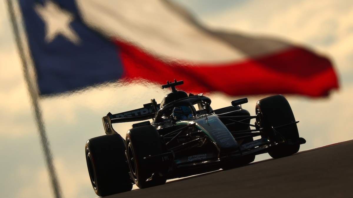 An F1 car during qualifying ahead of the F1 Grand Prix of United States at Circuit of The Americas on October 24, 2026 in Austin, Texas.