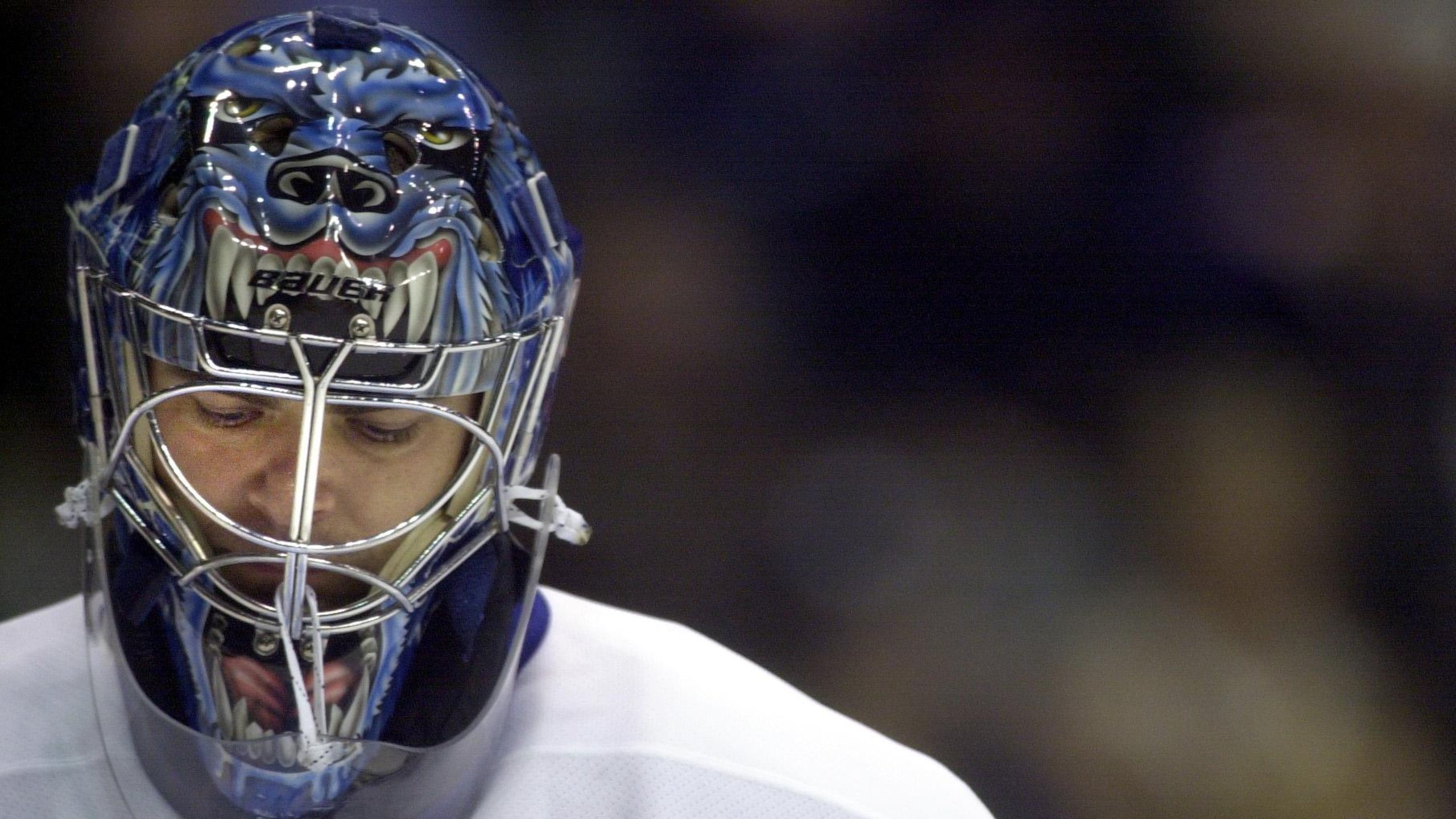 DIGITAL IMAGE - 01/19/02 - TORONTO, ONTARIO - Leafs goaltender Curtis Joseph looks downward after th