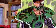 Hal Jordan as Parallax in Alan Scott's study