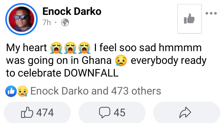 "In Ghana everybody is ready to celebrate your downfall"- Enoch Darko