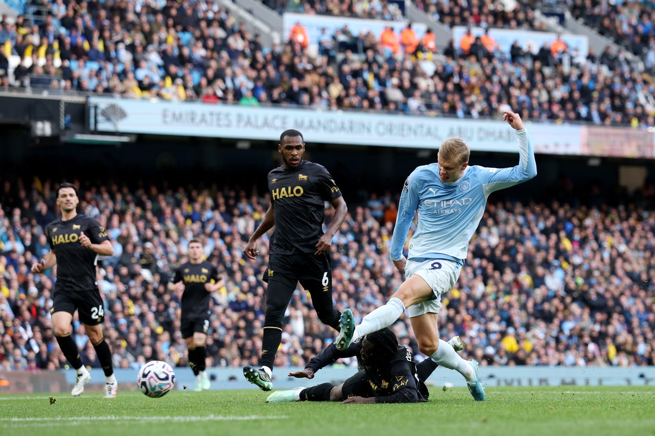 Erling Haaland was once again Man City’s talisman at the top  of the pitch (Getty)