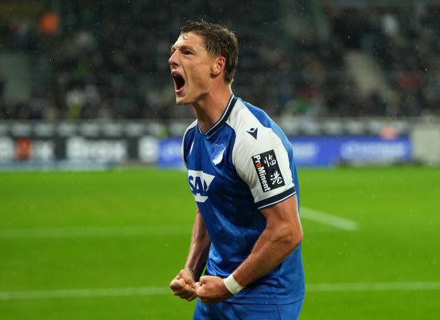 Alexander Prass after his goal for Hoffenheim against Gladbach.