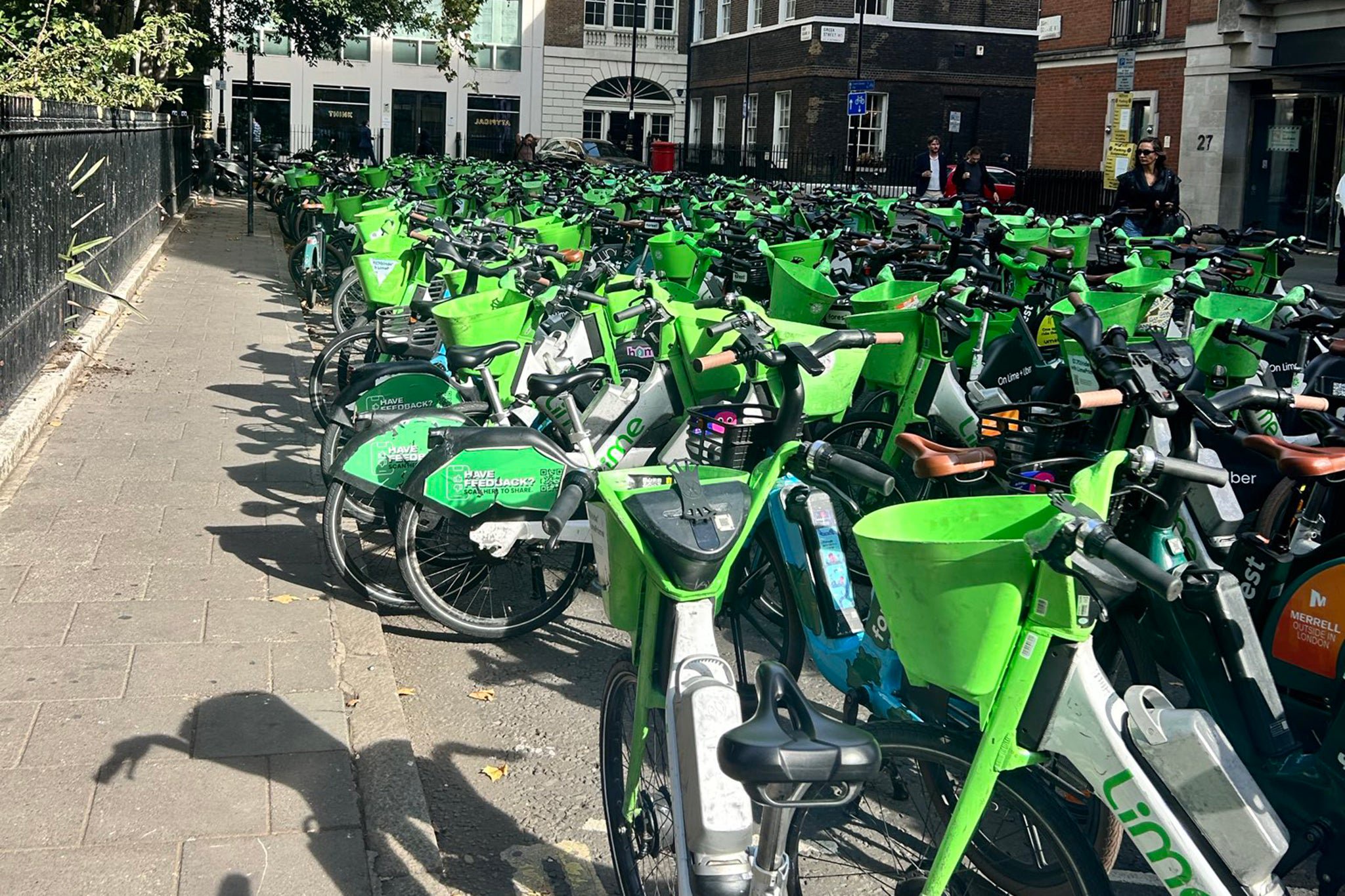 Lime bikes are a popular mode of transport around London