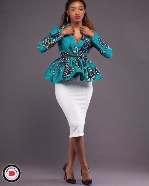 Peplum Skirt and Ankara Blouse Styles peplum skirt and ankara blouse styles - Peplum Skirt and Ankara Blouse Styles 35 - 45 Elegant and Stylish Ways To Rock Your Peplum Skirt and Ankara Blouse Styles