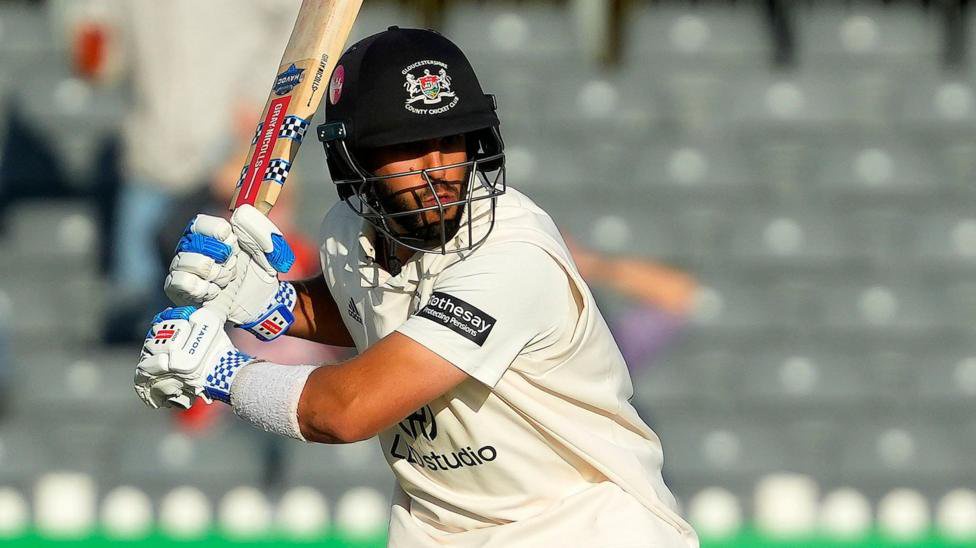Daaryoush Ahmed at the crease for Gloucestershire