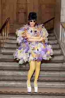 FEATURE Cardi B Rocks Over the Top Textured Dress and Platforms at Marc Jacobs Show