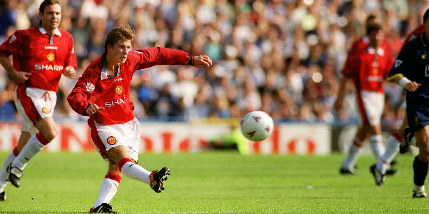 Manchester United's David Beckham scores a goal
