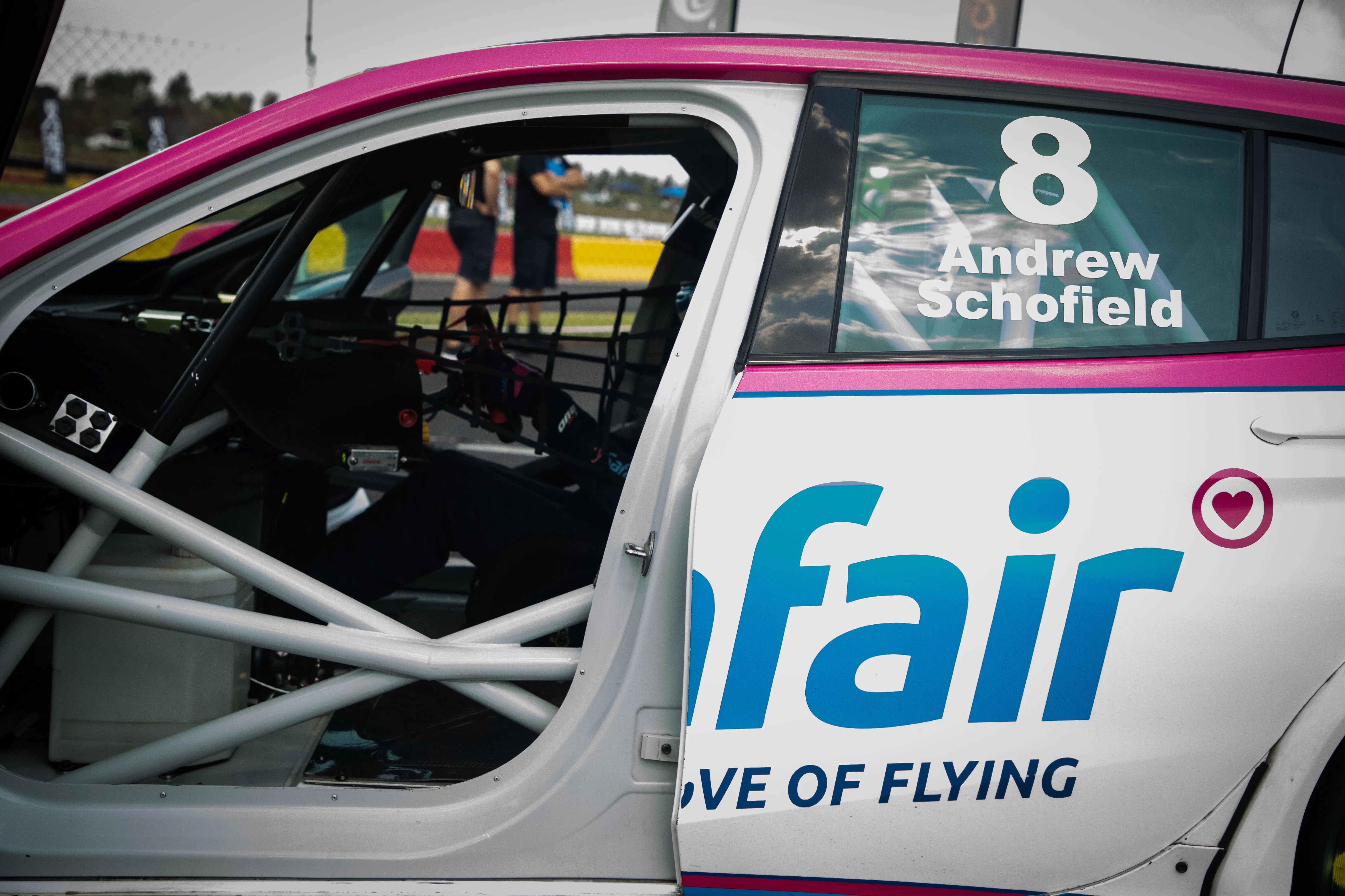 Motorsport athlete Andrew Schofield sits in his car ahead of a race. Picture: Palesa Manaleng/Eyewitness News